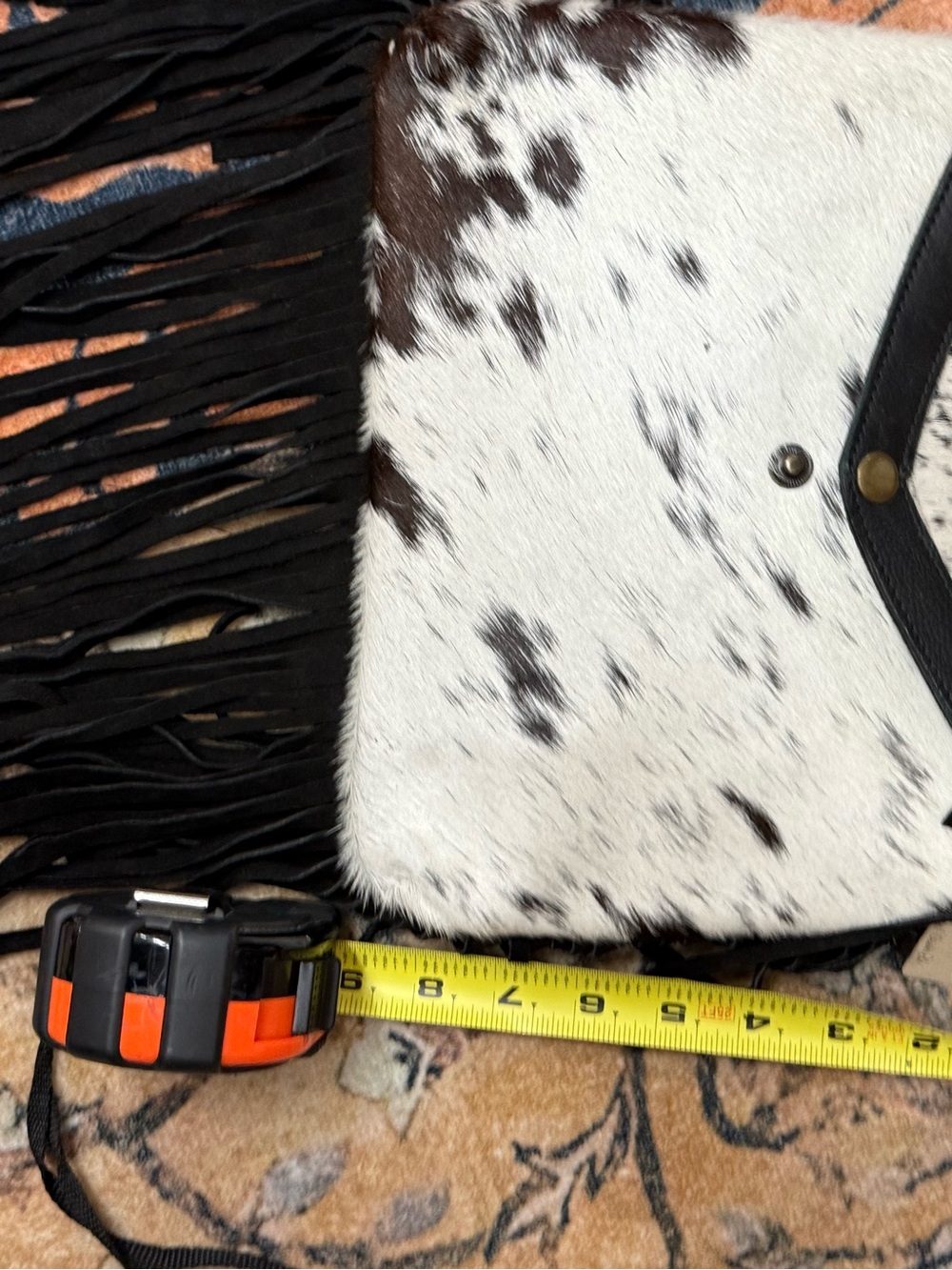Genuine leather Cowhide w/hair. Fringe Cowhide Crossbody Bag. - Picture 13 of 13